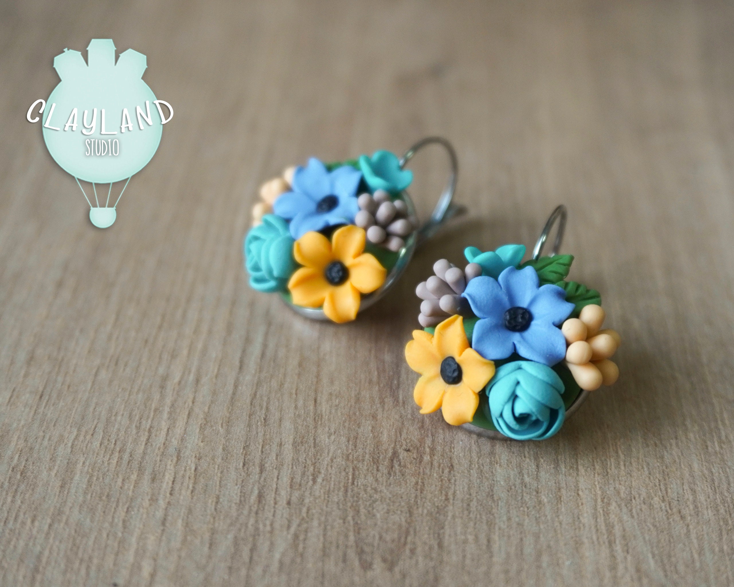 Polymer flower earrings deals