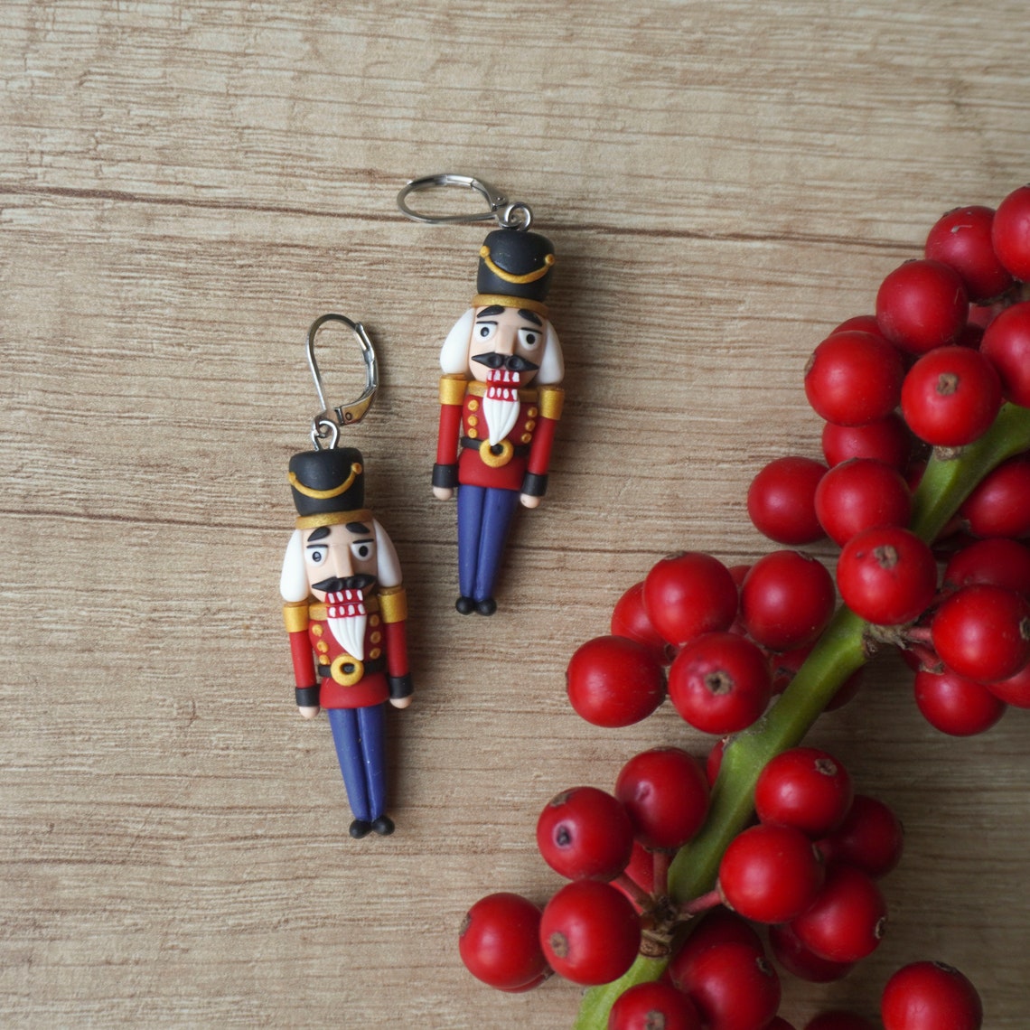 Nutcracker Polymer Clay Earrings Handmade Gift for Christmas Etsy