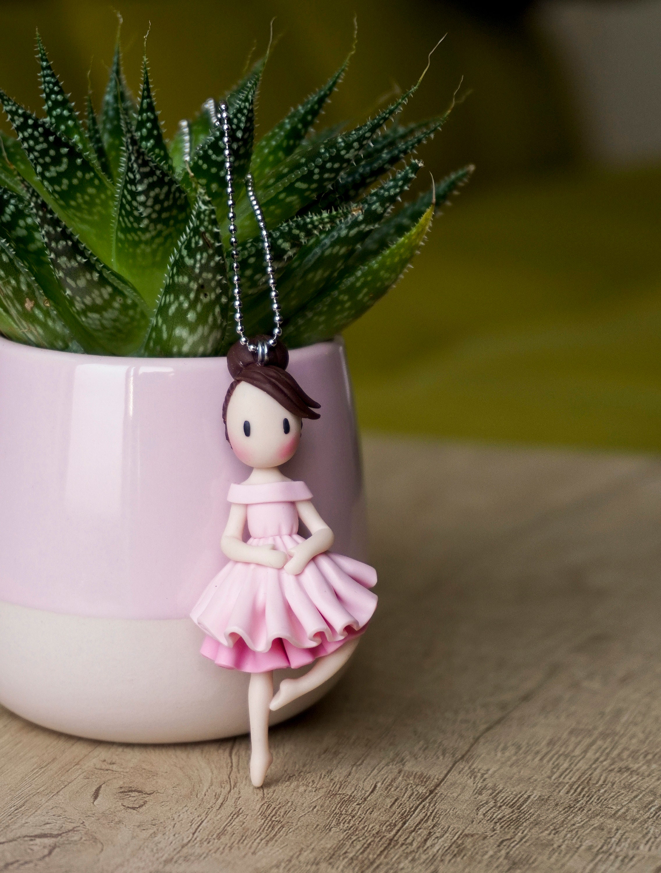 Polymer Clay Ballerina Necklace Handmade Ballerina Doll for Etsy