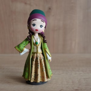 Handmade Polymer Clay Doll: Sifnos Island Greek Folk Costume