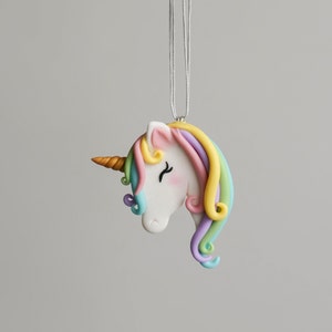 Polymer clay Unicorn necklace, Rainbow Fairytale Unicorn pendant, Romantic gift for girls