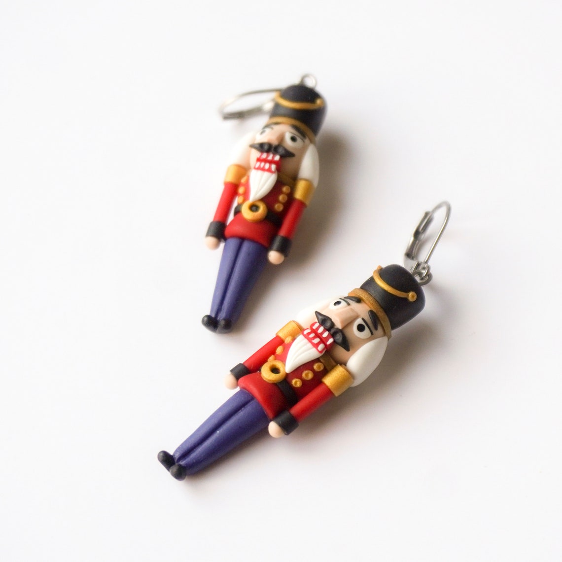Nutcracker Polymer Clay Earrings Handmade Gift for Christmas Etsy