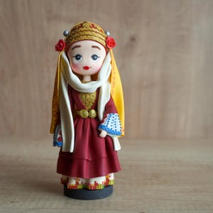 Handmade Greek Folk Art Doll: Astypalaia Island Costume Figurine
