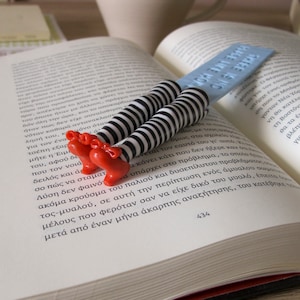 Book lovers gift ideas, Polymer clay legs bookmark, Red shoes bookmark, Dorothy Wizard of Oz, Gift for Bookworm, Gift for Readers image 4