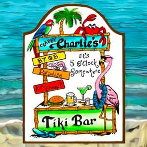 Tiki signs custom-Paradise outdoor signs- custom beach signs