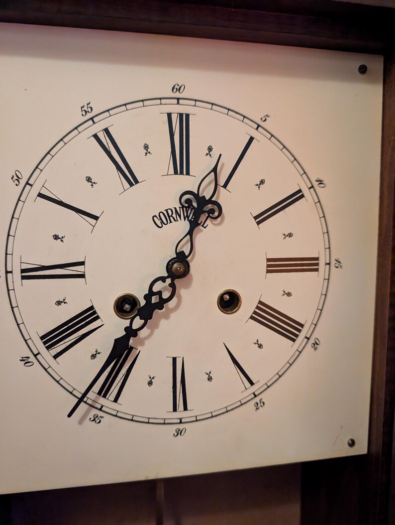 Vintage 1970's Wooden Case Brass Pendulum Bim Bam Cornwall Clock With ...