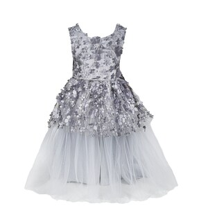 Girl's Floral Mesh Sleeveless Party Dress