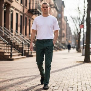 green dress pants mens outfit Olive Green Cotton Twill 5-Pocket Pants 31 US (41 EU) / 36 main image 1