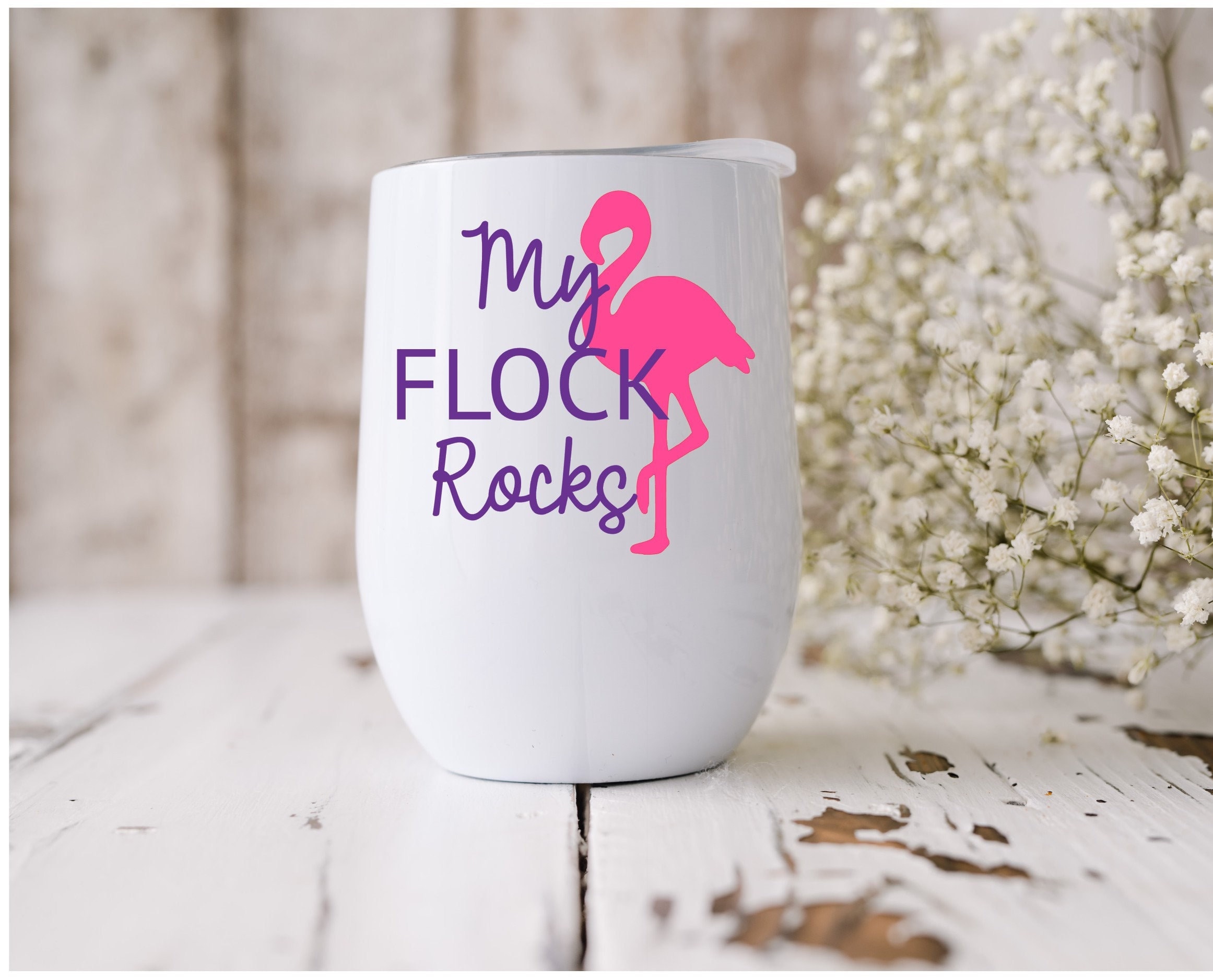 This Flock Rocks My Flock Rocks Flamingo Decal Wine Decal Drink Time - Etsy