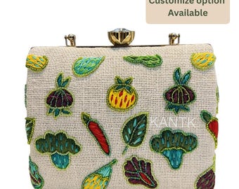 Raffia Clutch Bag, Handmade Vegetable Fiber Purse, Boho Summer Handbag, Eco-Friendly Woven Clutch for Beach
