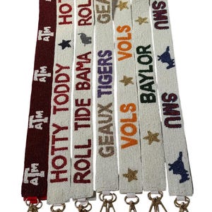 Customizable Beaded & Sequin Crossbody Purse Strap, Beaded Bag Strap, College Game Day Purse Strap, Personalized Beaded Names and Designs