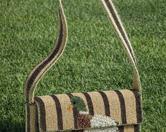 Handgemachte Perlen Ente Tasche Bestickte Boho Schultertasche mit handwerklichen Details