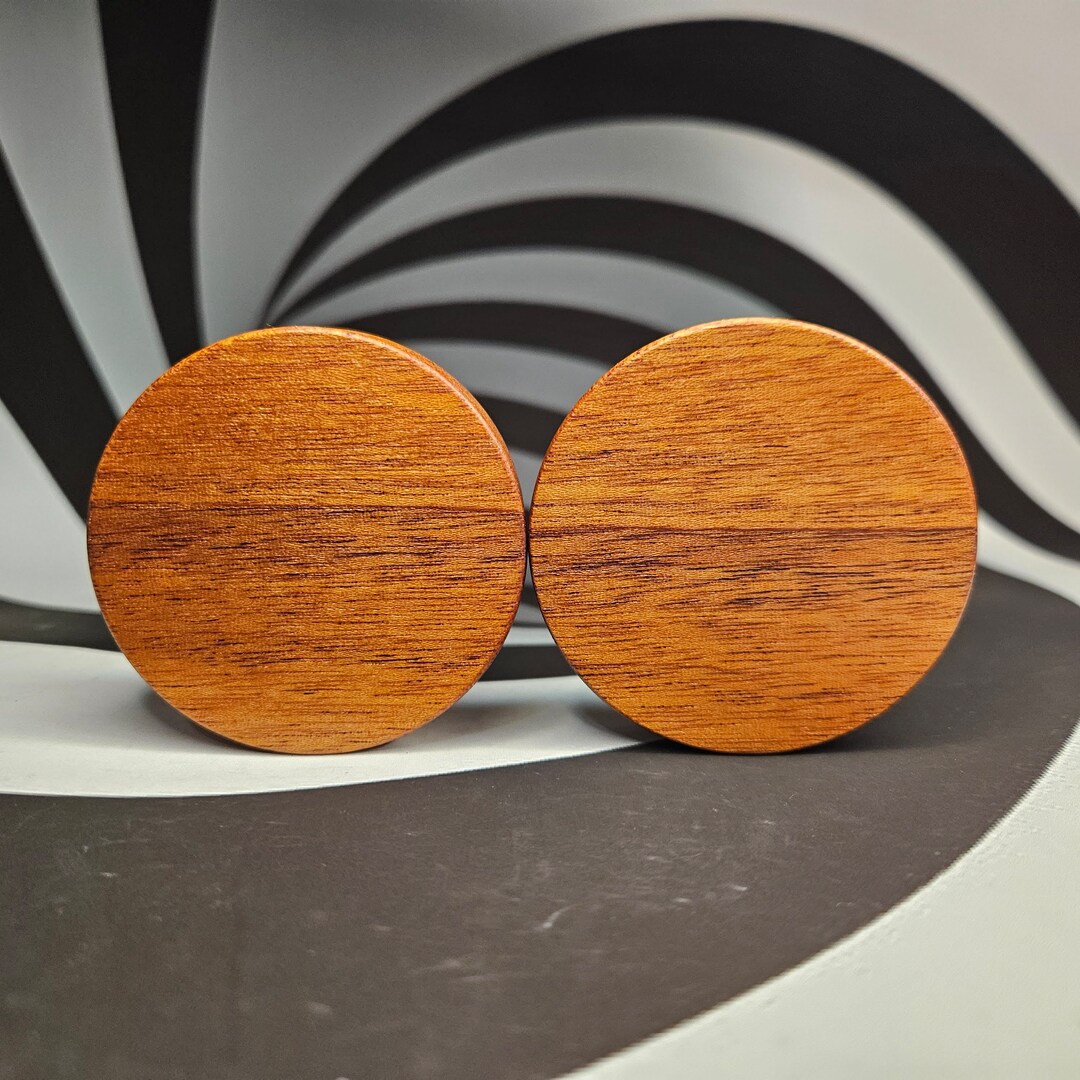 55mm Dad's Mahognay Wood Ear Plug Gauged Jewelry Etsy