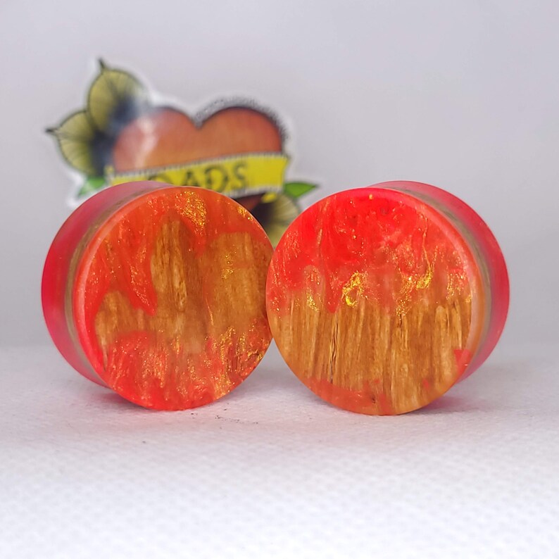 28mm Handmade Maple Burl and Resin Ear Plug Gauged Jewelry