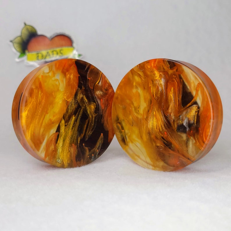 50mm Handmade Oregon Myrtle and Resin Ear Plug Gauged Jewelry