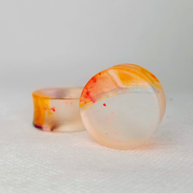 Handmade Mahogany and Resin Ear Plug Gauged Jewelry 25mm 1 inch