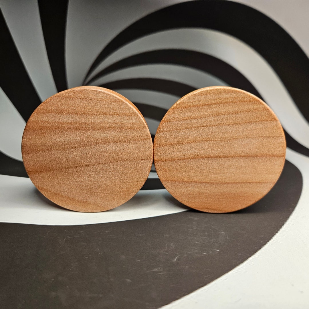 66mm Dad's Cherry Wood Ear Plug Gauged Jewelry Etsy