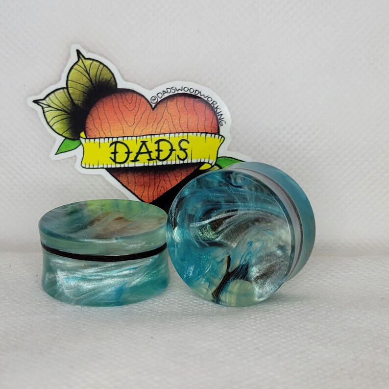 28mm 1 116 inch Handmade Walnut and Resin Ear Plug Gauged Jewelry