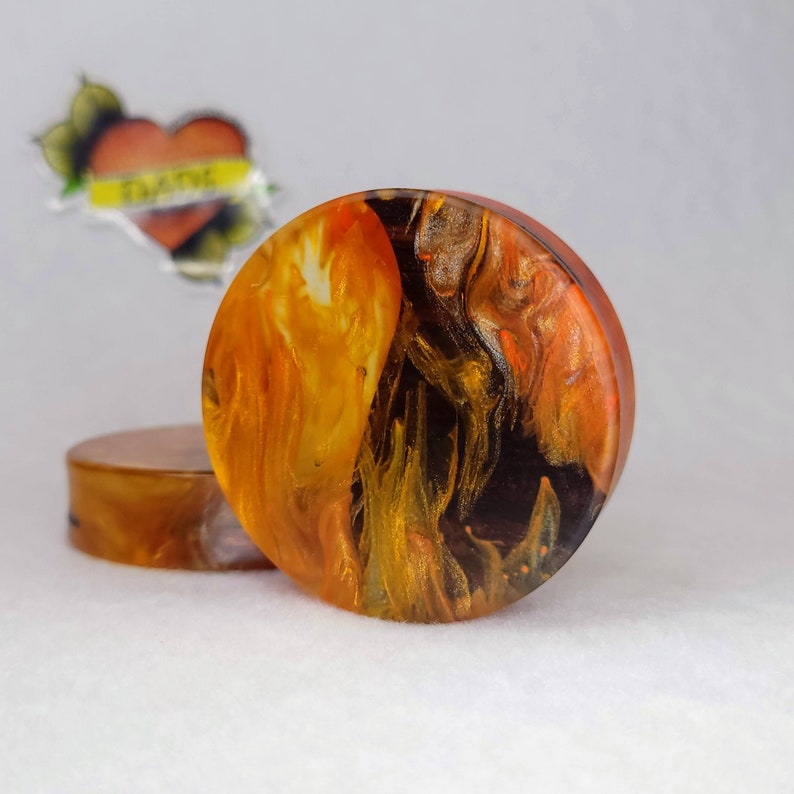 50mm Handmade Oregon Myrtle and Resin Ear Plug Gauged Jewelry