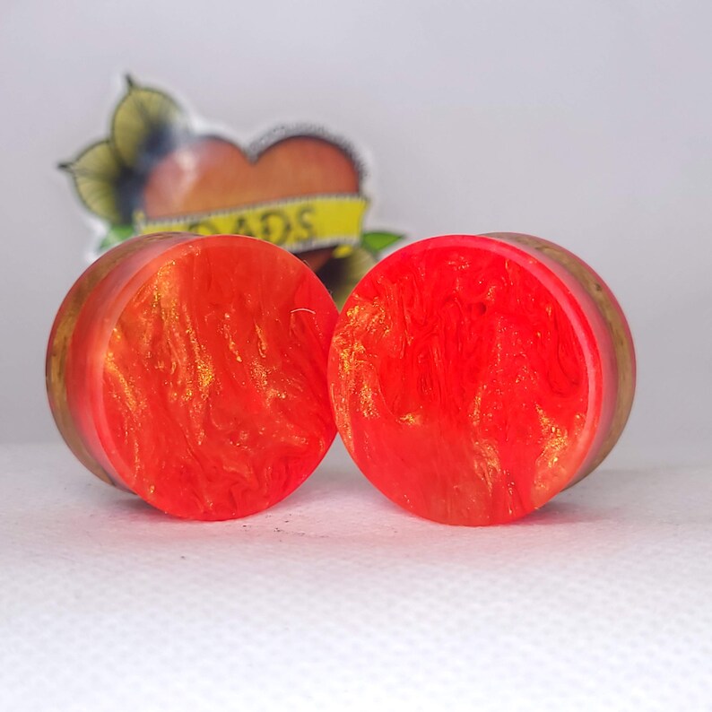 28mm Handmade Maple Burl and Resin Ear Plug Gauged Jewelry
