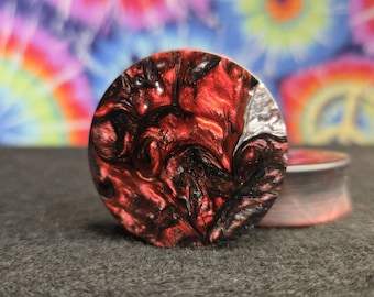 Zatyczki do uszu z żywicy epoksydowej 42 mm, biżuteria z miarką
