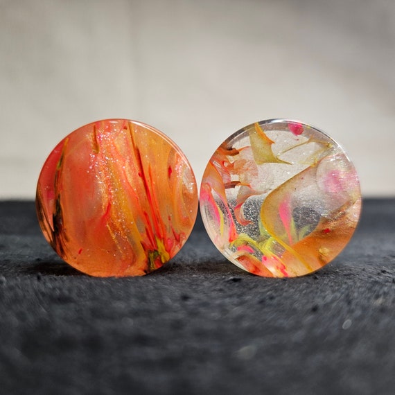 25mm Epoxy Resin Ear Plug Gauged Jewelry Etsy