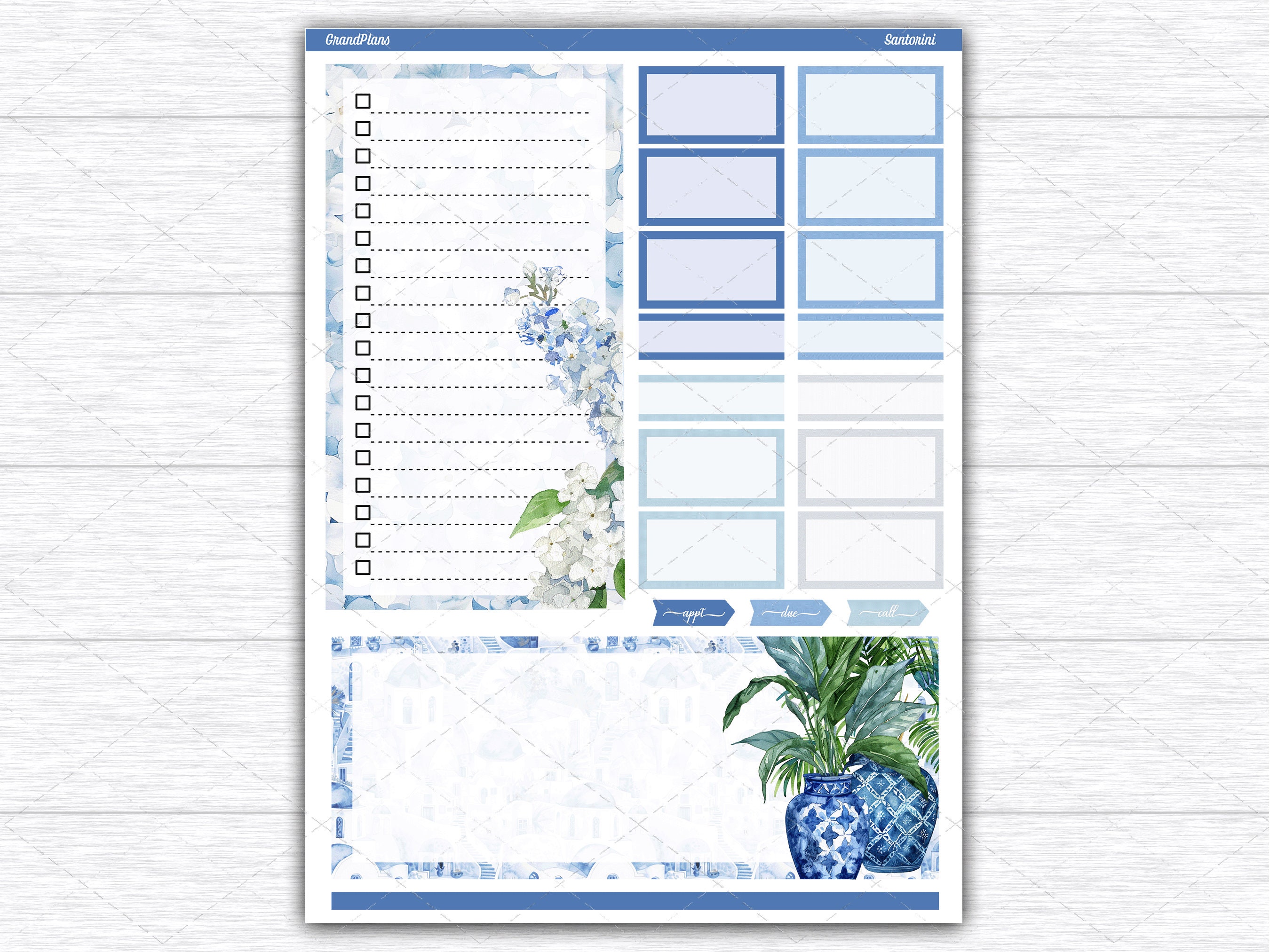 Santorini Weekly Sticker Kit for the Classic Happy Planner Dashboard ...