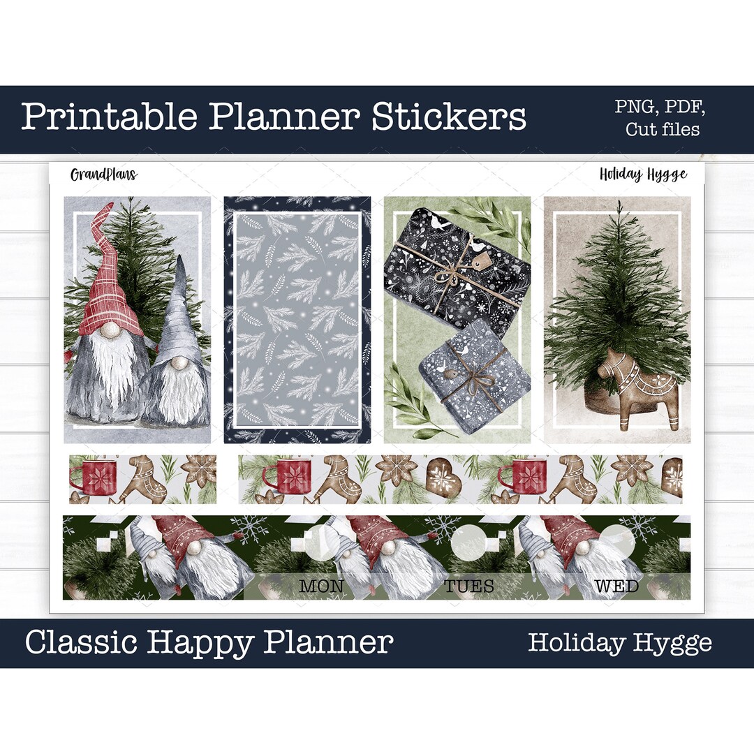 Christmas Printable Planner Stickers, Holiday Hygge Weekly Sticker Kit ...