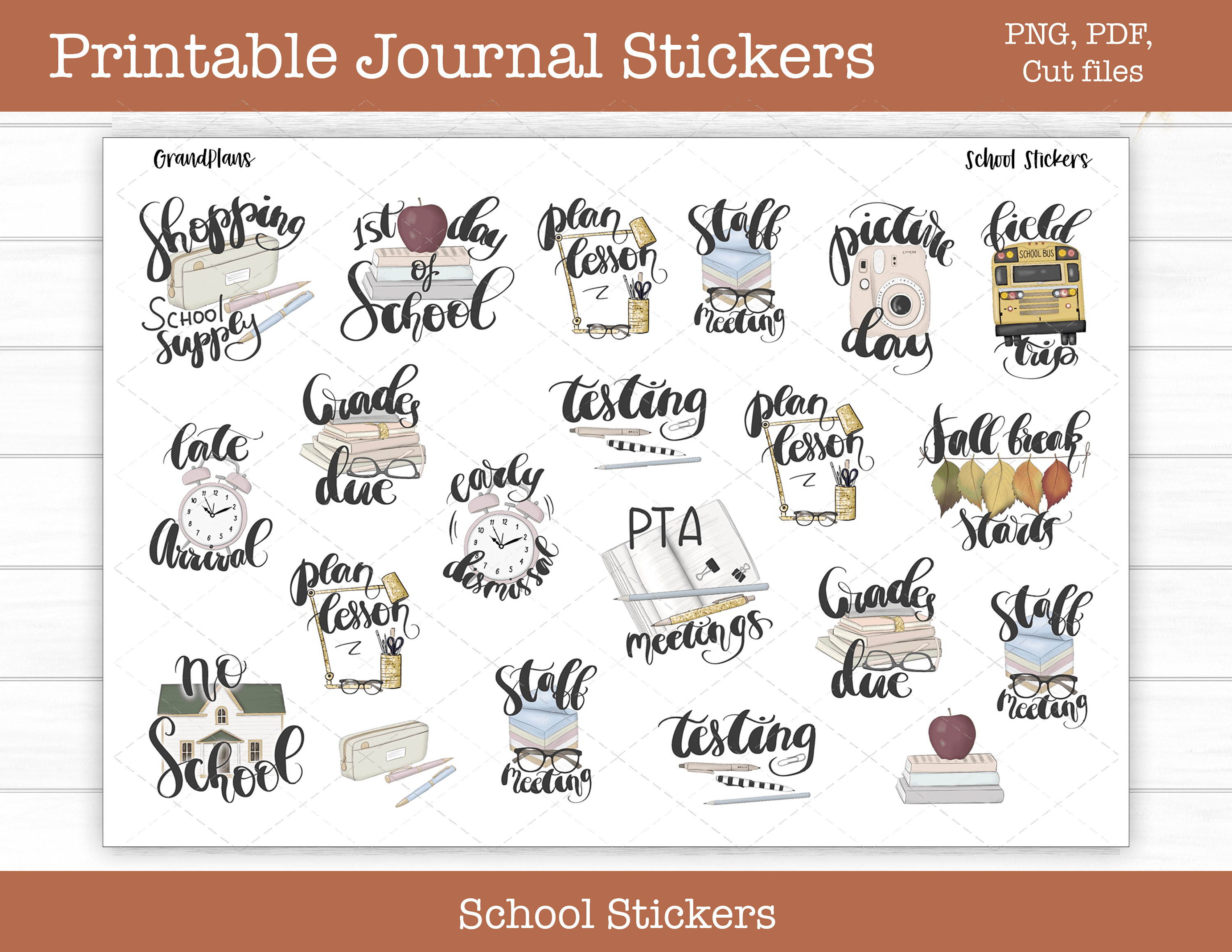 teacher planner stickers printable etsy
