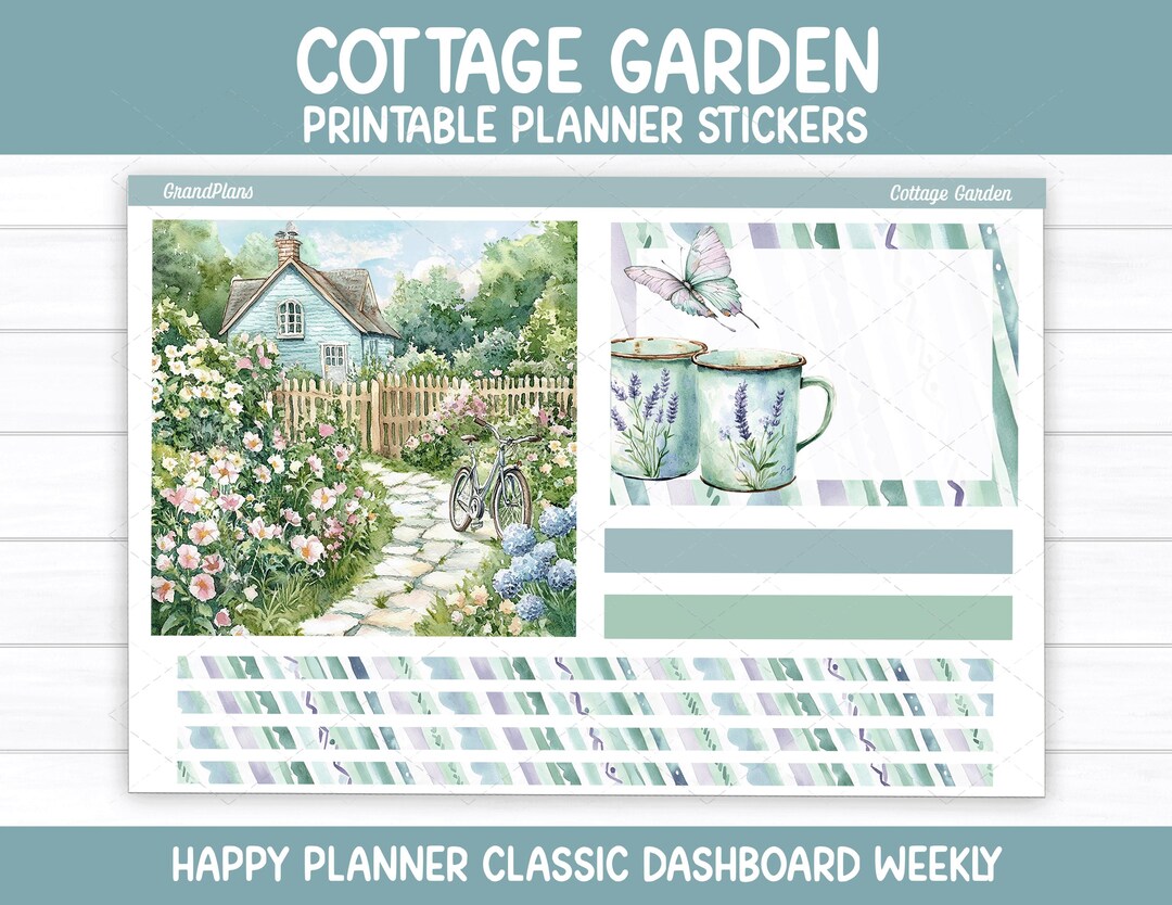 Cottage Garden Weekly Sticker Kit for the Classic Happy Planner ...
