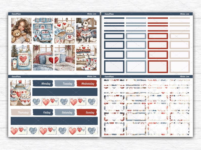 Wintre Love Printable Planner Stickers | Winter Weekly Kit for Erin ...