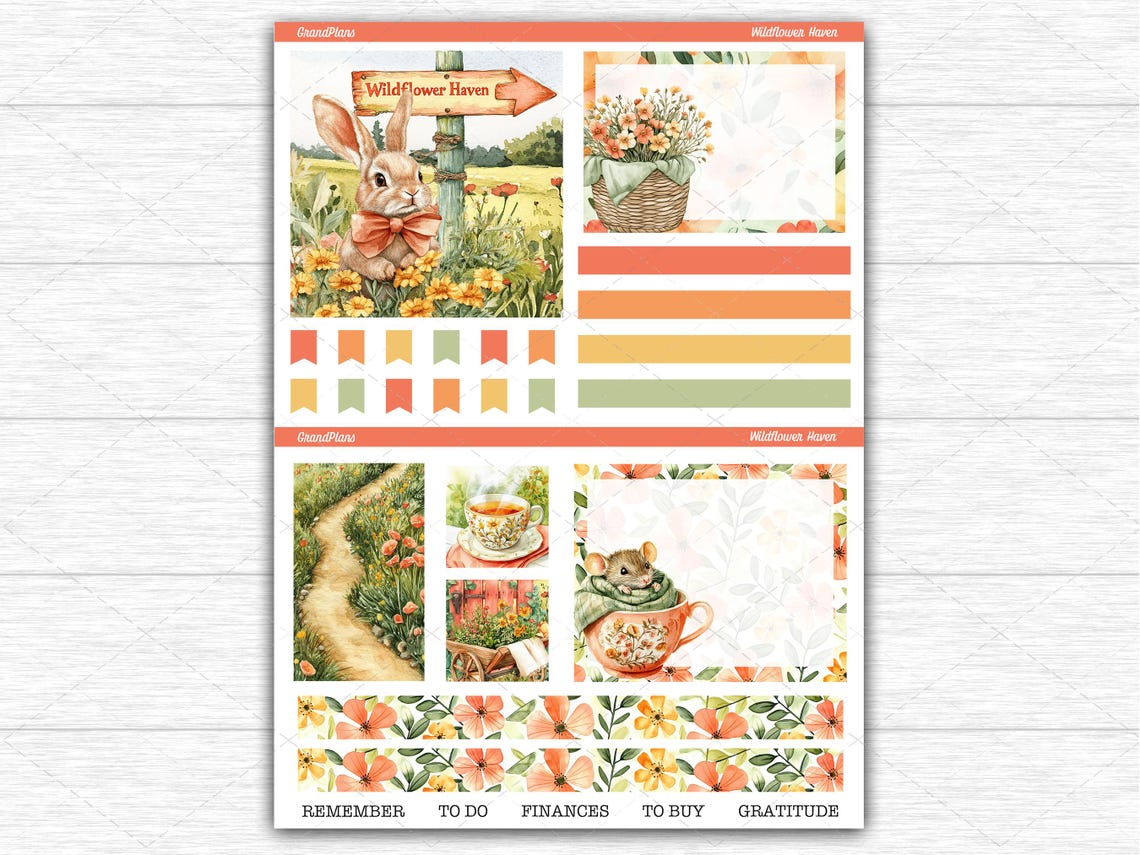 Wildflower Haven Weekly Sticker Kit for the Classic Happy Planner ...