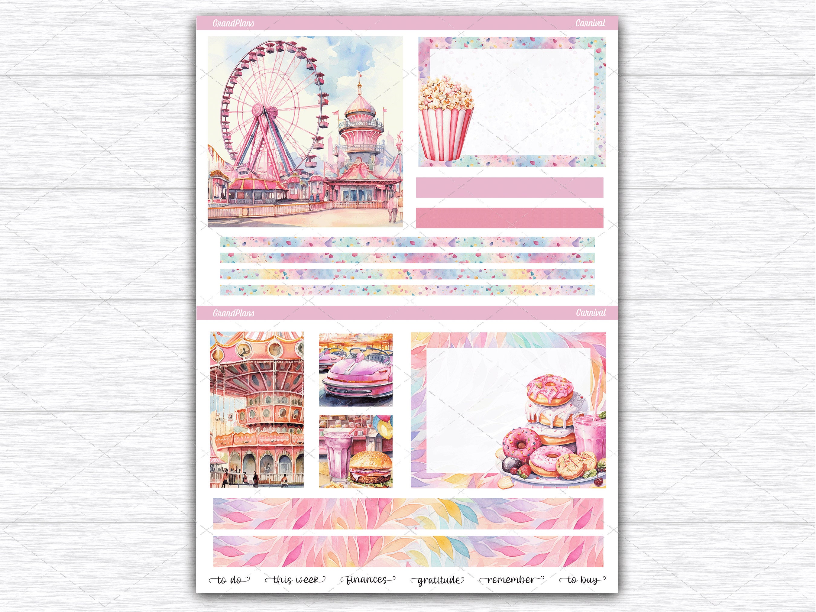 Carnival Weekly Sticker Kit for the Classic Happy Planner Dashboard ...