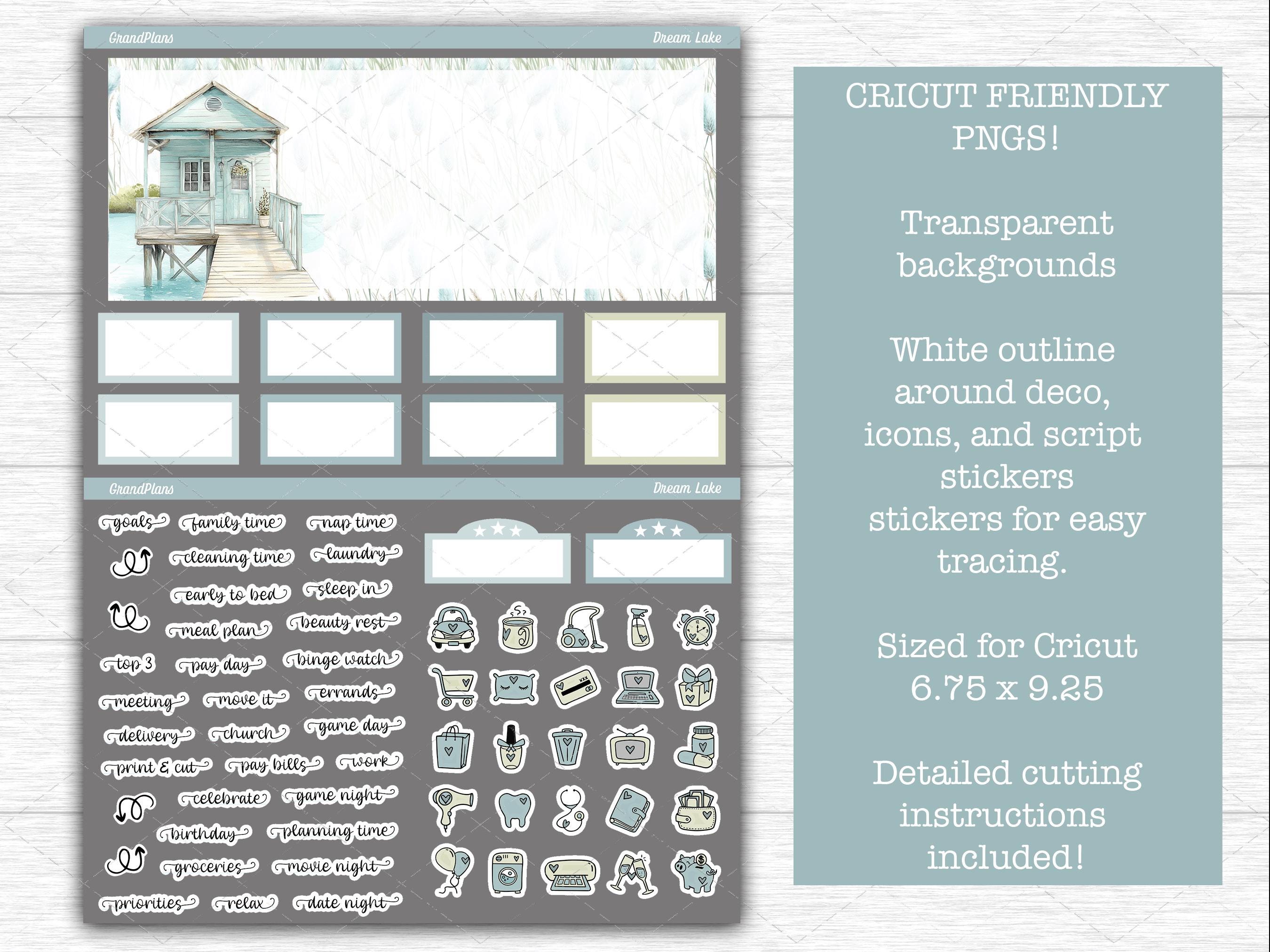 Dream Lake Weekly Sticker Kit for the Classic Happy Planner Dashboard ...