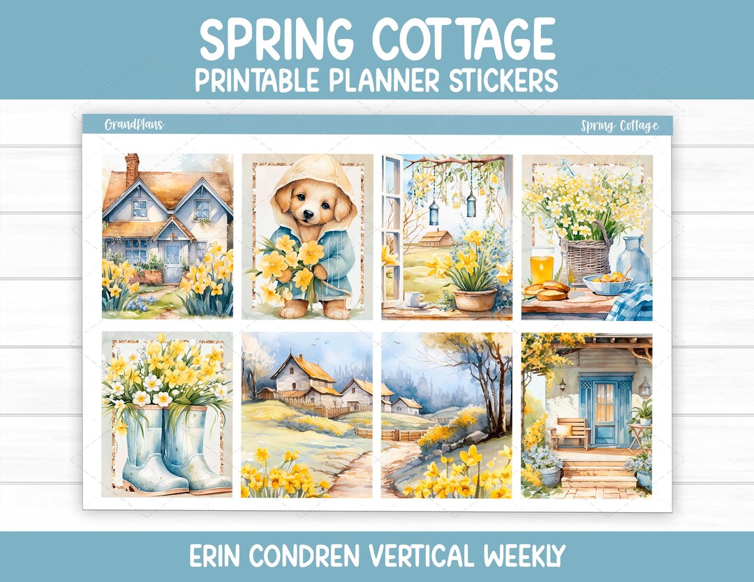 Spring Cottage Weekly Sticker Kit for Erin Condren & Vertical Planners ...