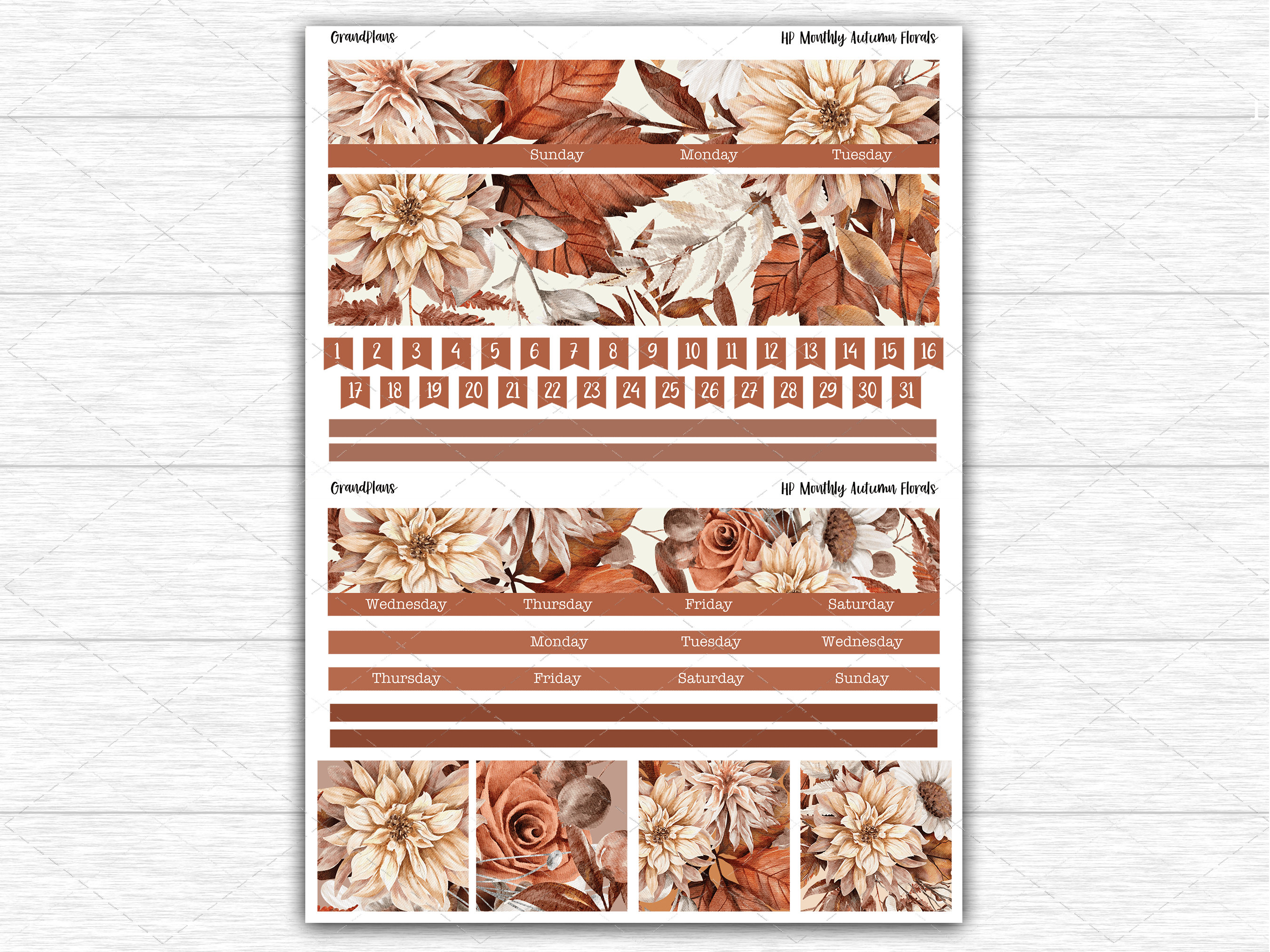 Printable Happy Planner Monthly Kit Planner Stickers Fall - Etsy