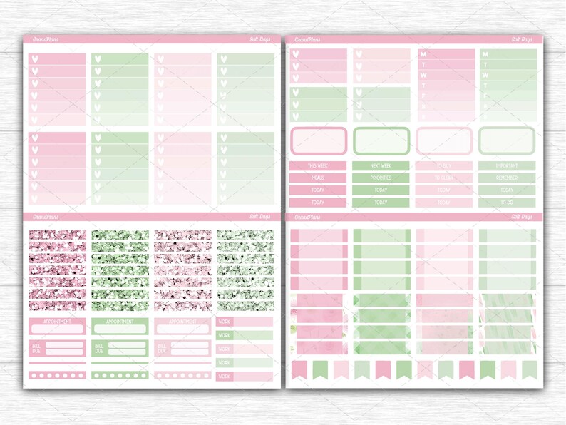 Soft Days Weekly Sticker Kit for Erin Condren and Vertical Planners ...