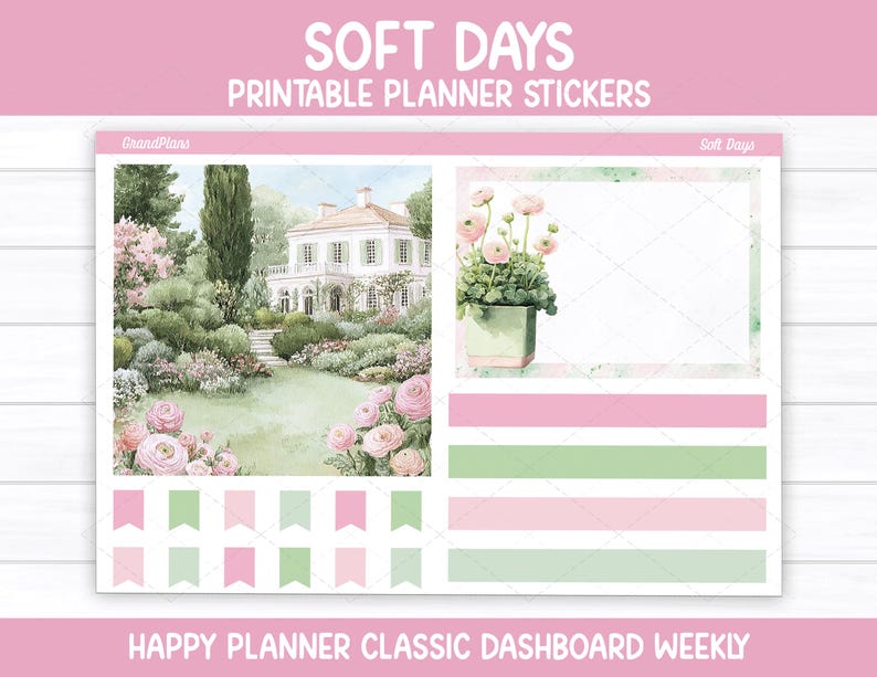 Soft Days Weekly Sticker Kit for the Classic Happy Planner Dashboard ...