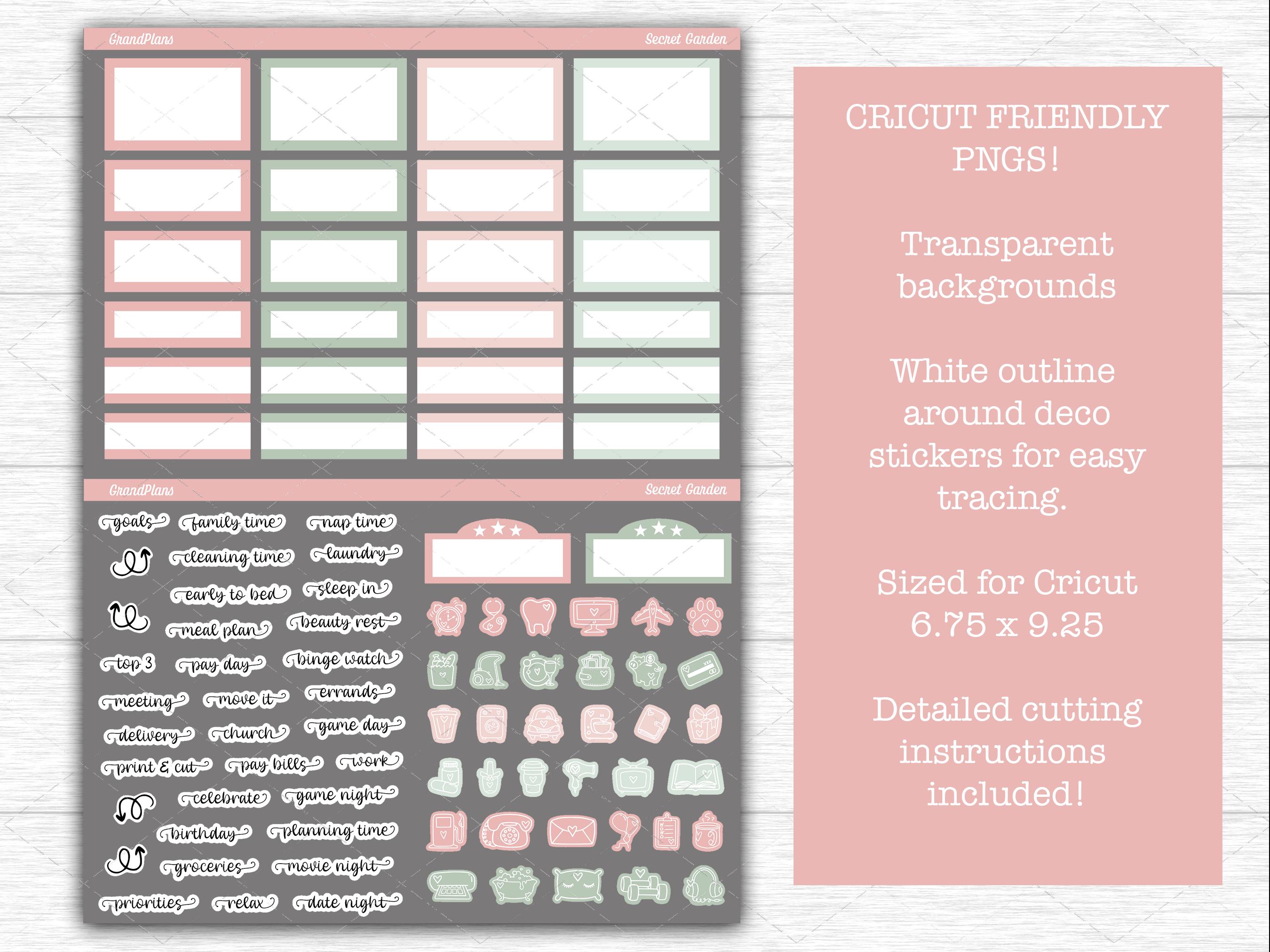 Secret Garden Weekly Sticker Kit for the Classic Happy Planner ...