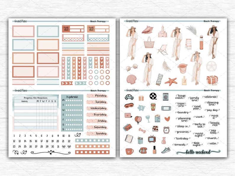 Printable Happy Planner Dashboard Layout Weekly Sticker Kit Etsy
