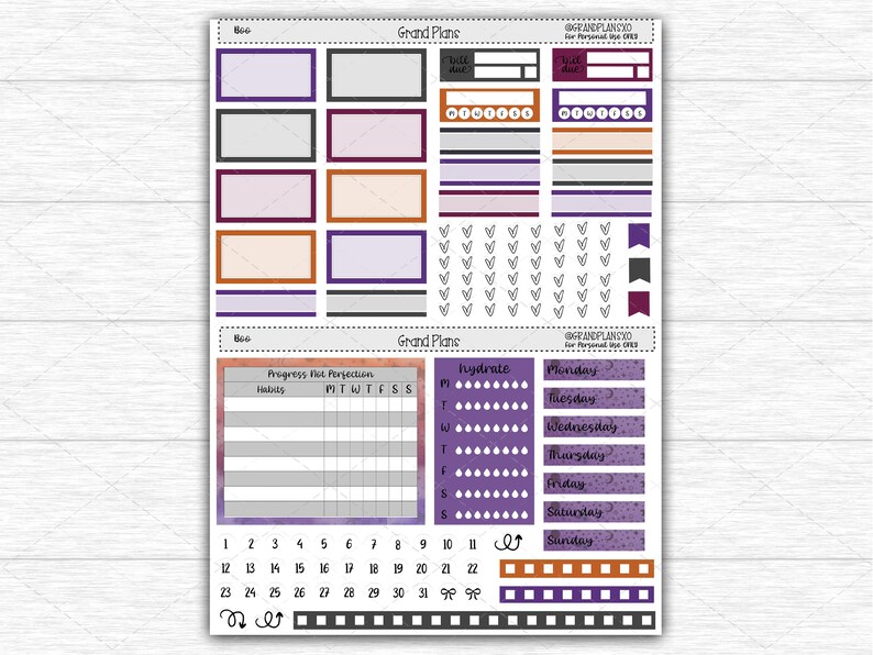 Printable Happy Planner Dashboard Layout Weekly Sticker Kit Etsy