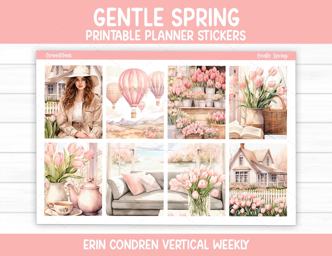 Gentle Spring Weekly Sticker Kit for Erin Condren & Vertical Planners ...