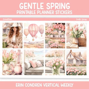 Gentle Spring Weekly Sticker Kit for Erin Condren & Vertical Planners (Printable)