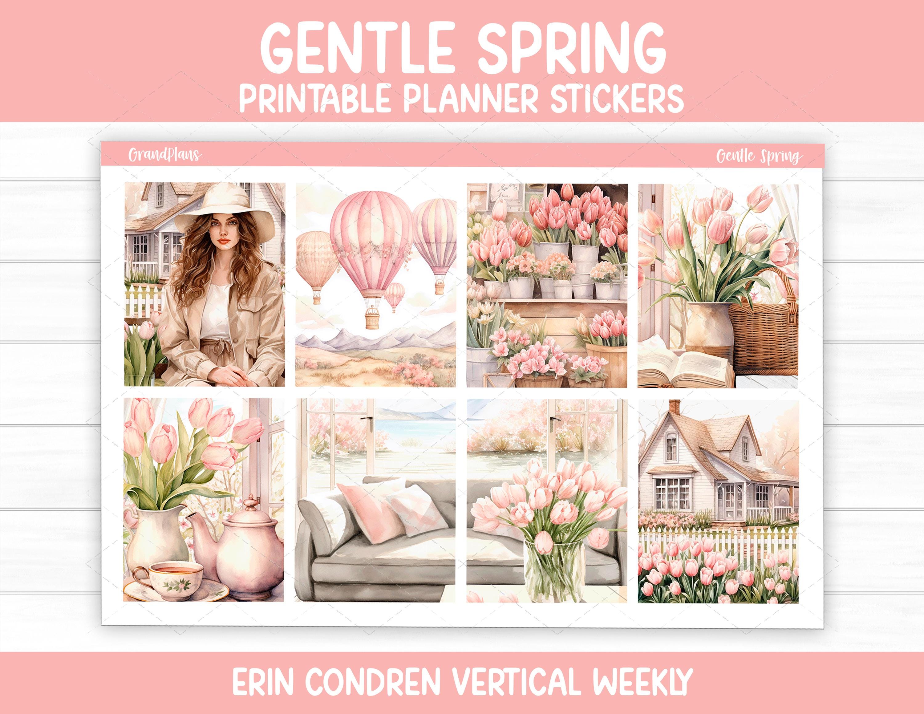 Gentle Spring Weekly Sticker Kit for Erin Condren & Vertical Planners ...