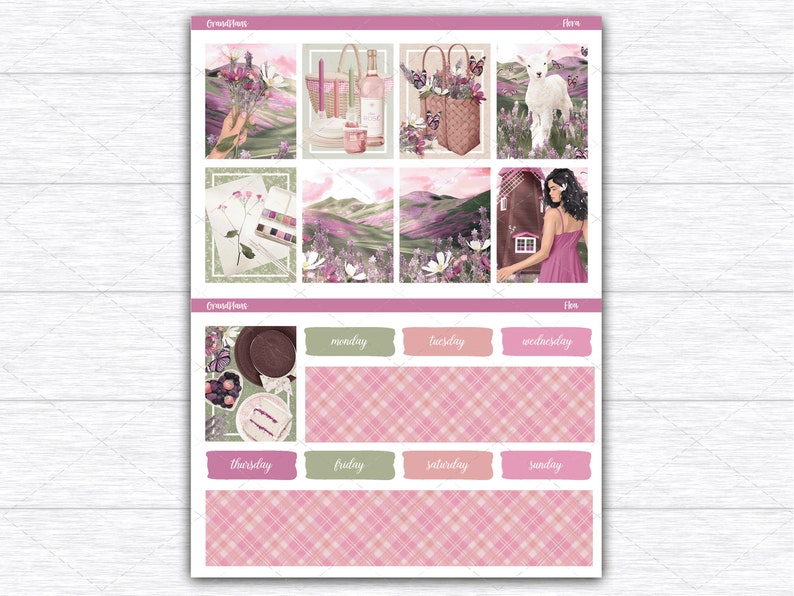 Flora Weekly Planner Sticker Kit for the Erin Condren 7x9 Vertical ...