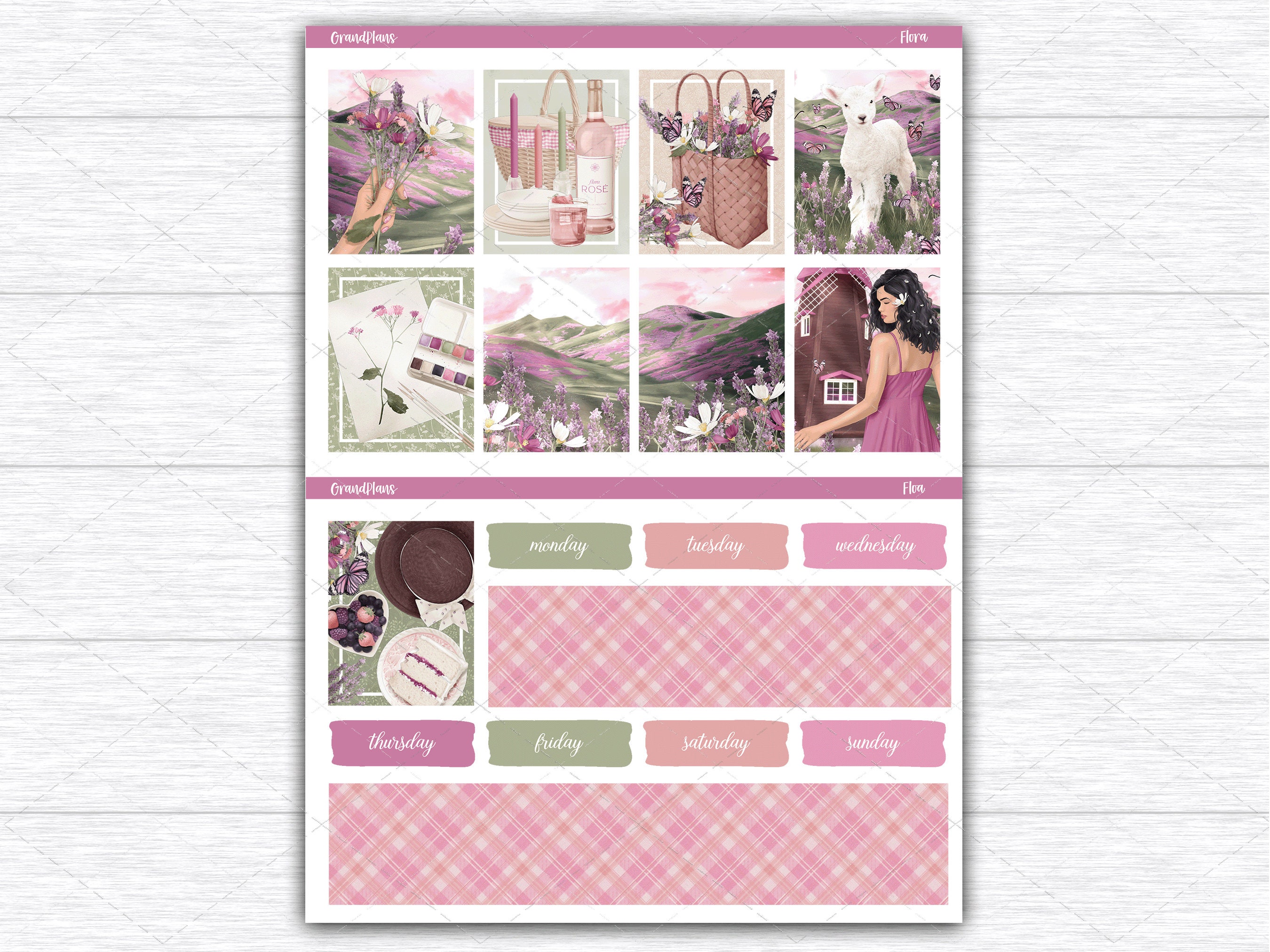 Flora Weekly Planner Sticker Kit for the Erin Condren 7x9 Vertical ...