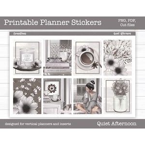Printable Planner Stickers - Quiet Afternoon | Cozy Weekly Sticker Kit for Erin Condren & Vertical Planners