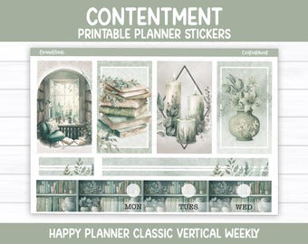 Contentment Weekly Sticker Kit for the Classic Happy Planner (Printable)