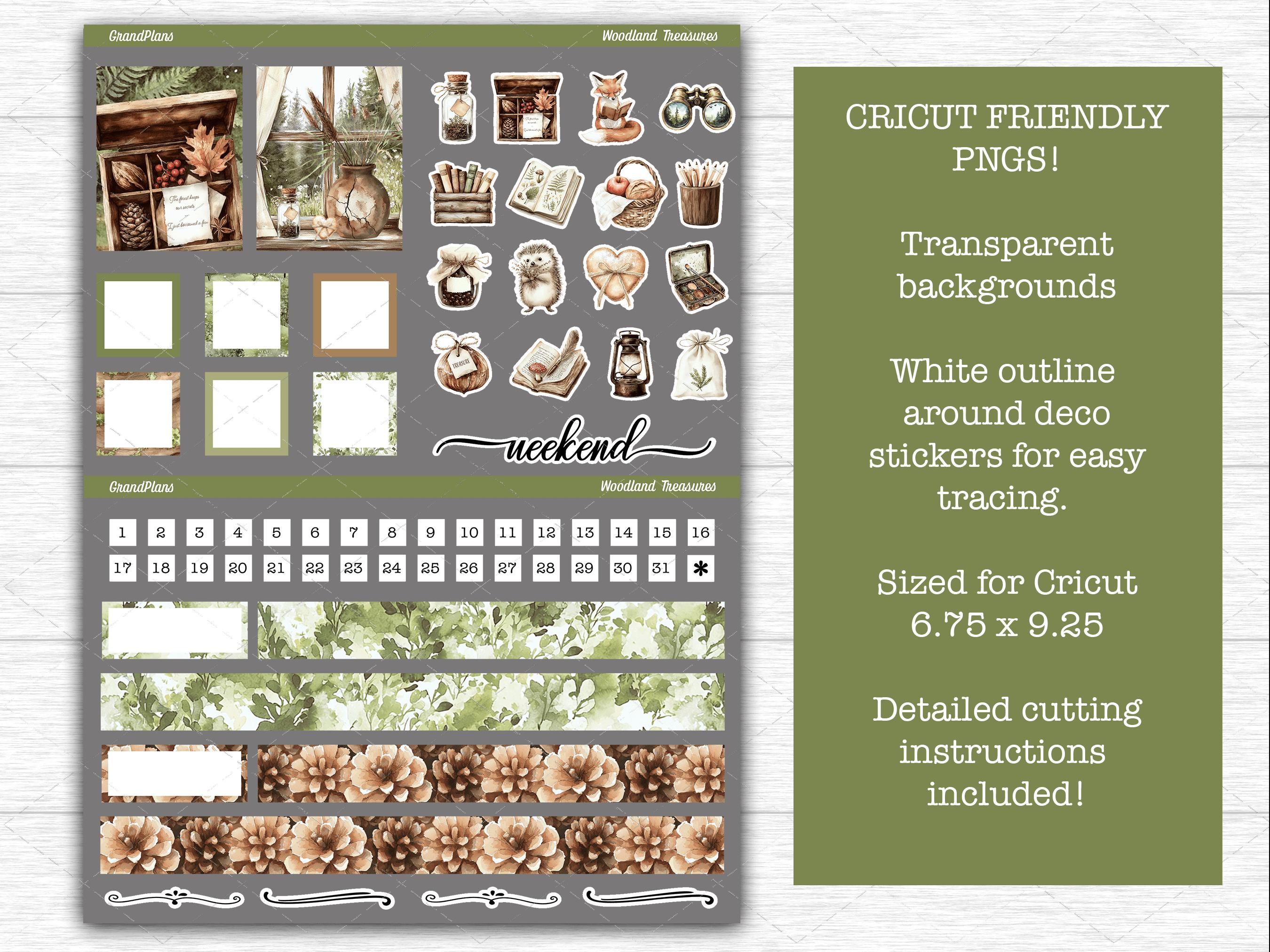 Woodland Treasures Weekly Sticker Kit for Erin Condren and Vertical ...