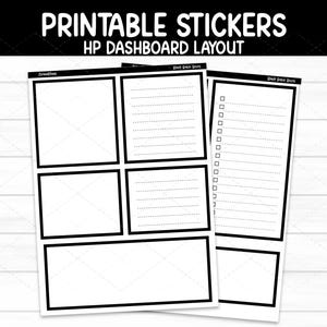 Essential Black Boxes Weekly Sticker Kit for the Classic Happy Planner Dashboard Layout (Printable)